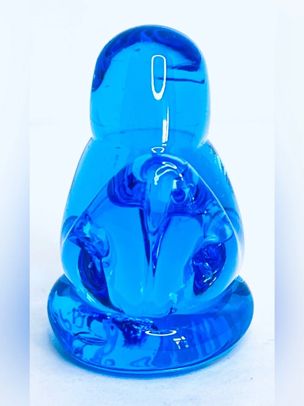 Leo Ward Bluebird of Happiness 1994 Signed Cobalt Blue Art Glass Bird